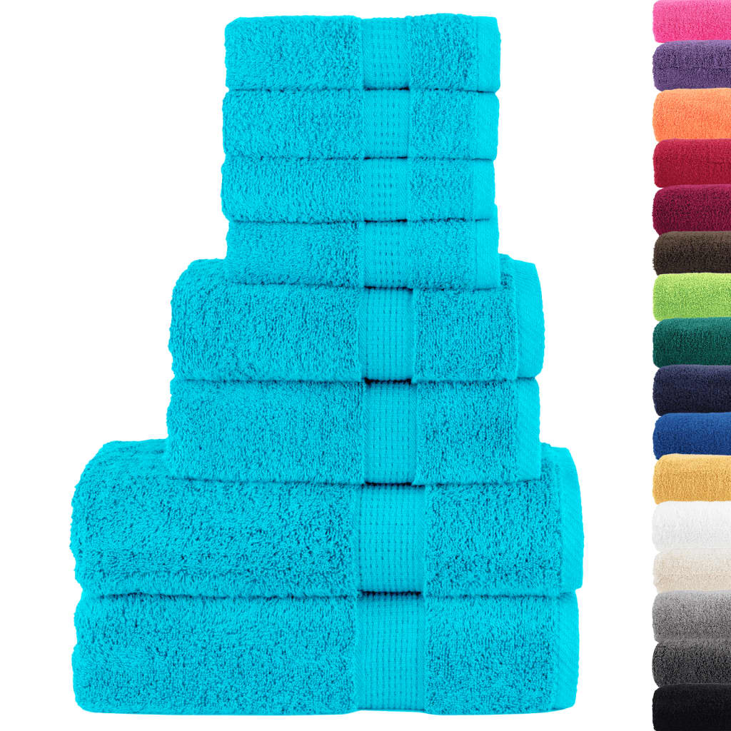 VidaXL ensemble de serviettes 8 pièces solund 600 g m² turquoise