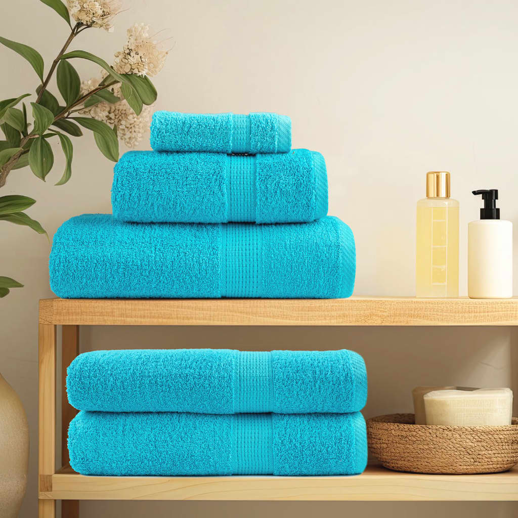 VidaXL ensemble de serviettes 8 pièces solund 600 g m² turquoise