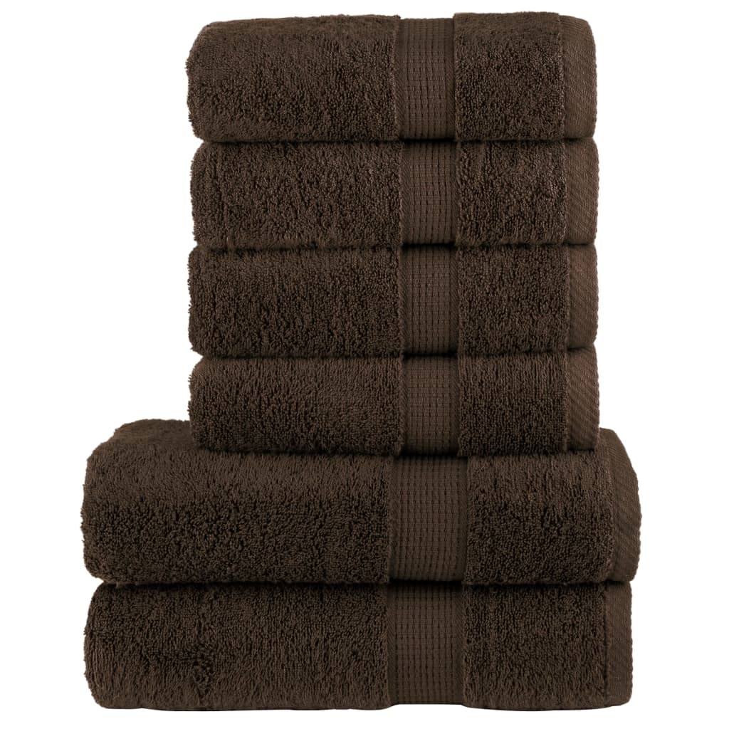 VidaXL Ensemble de serviettes 6 pièces SOLUND 600 g m² marron