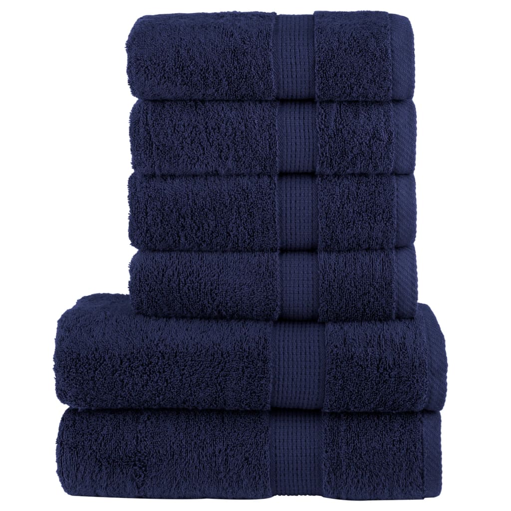 Vidaxx ensemble de serviettes 6 pièces solund 600 g m² bleu marine