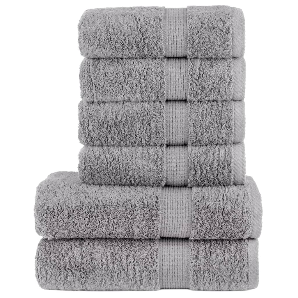 VidaXL ensemble de serviettes 6 pièces solund 600 g m² gris