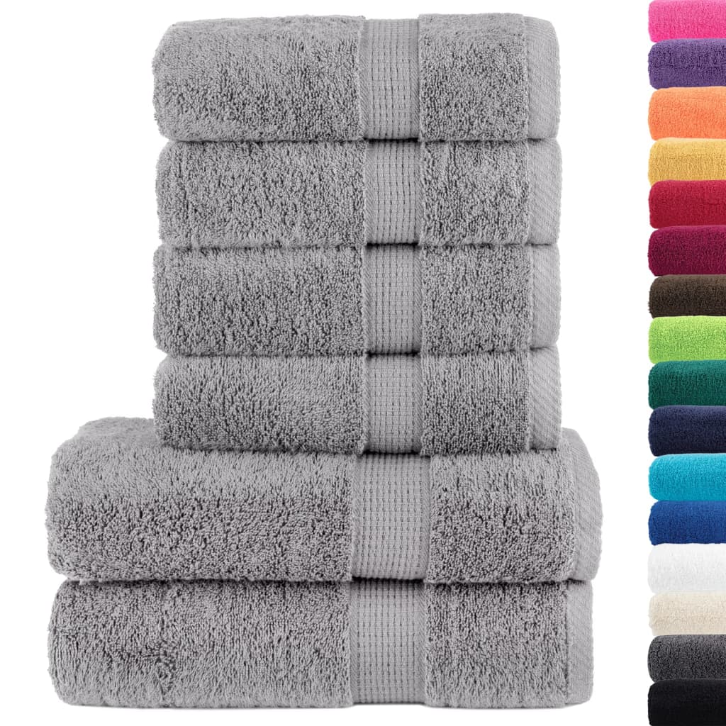 VidaXL ensemble de serviettes 6 pièces solund 600 g m² gris