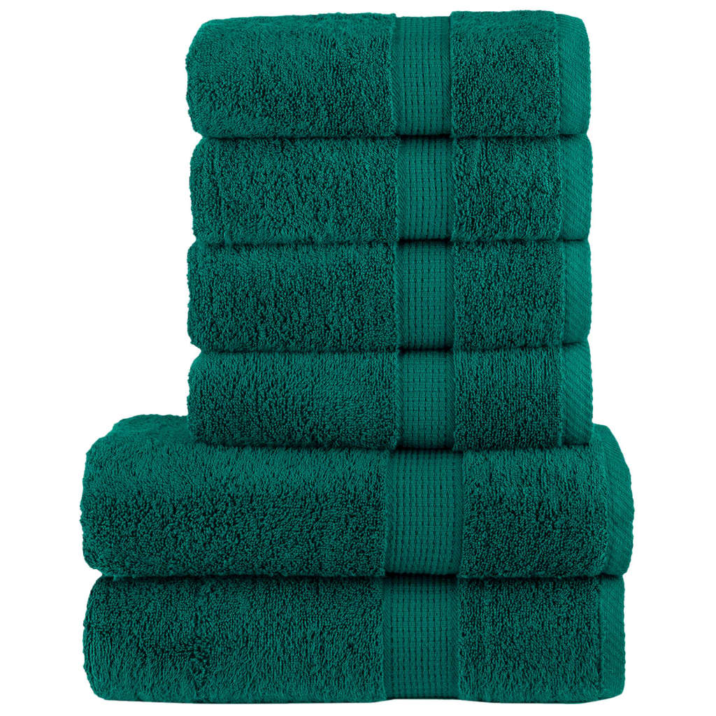 VidaXL Ensemble de serviettes 6 pièces SOLUND 600 g m² vert