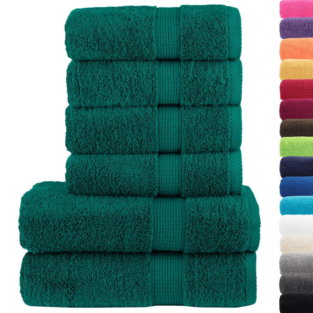 VidaXL Ensemble de serviettes 6 pièces SOLUND 600 g m² vert