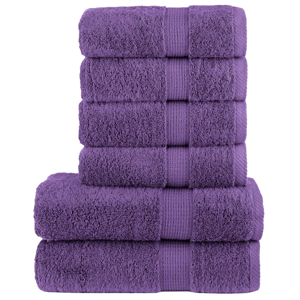 VidaXL Ensemble de serviettes 6 pièces SOLUND 600 g m² violet