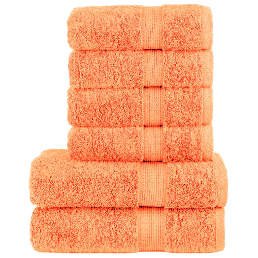 VidaXL ensemble de serviettes 6 pièces solund 600 g m² orange