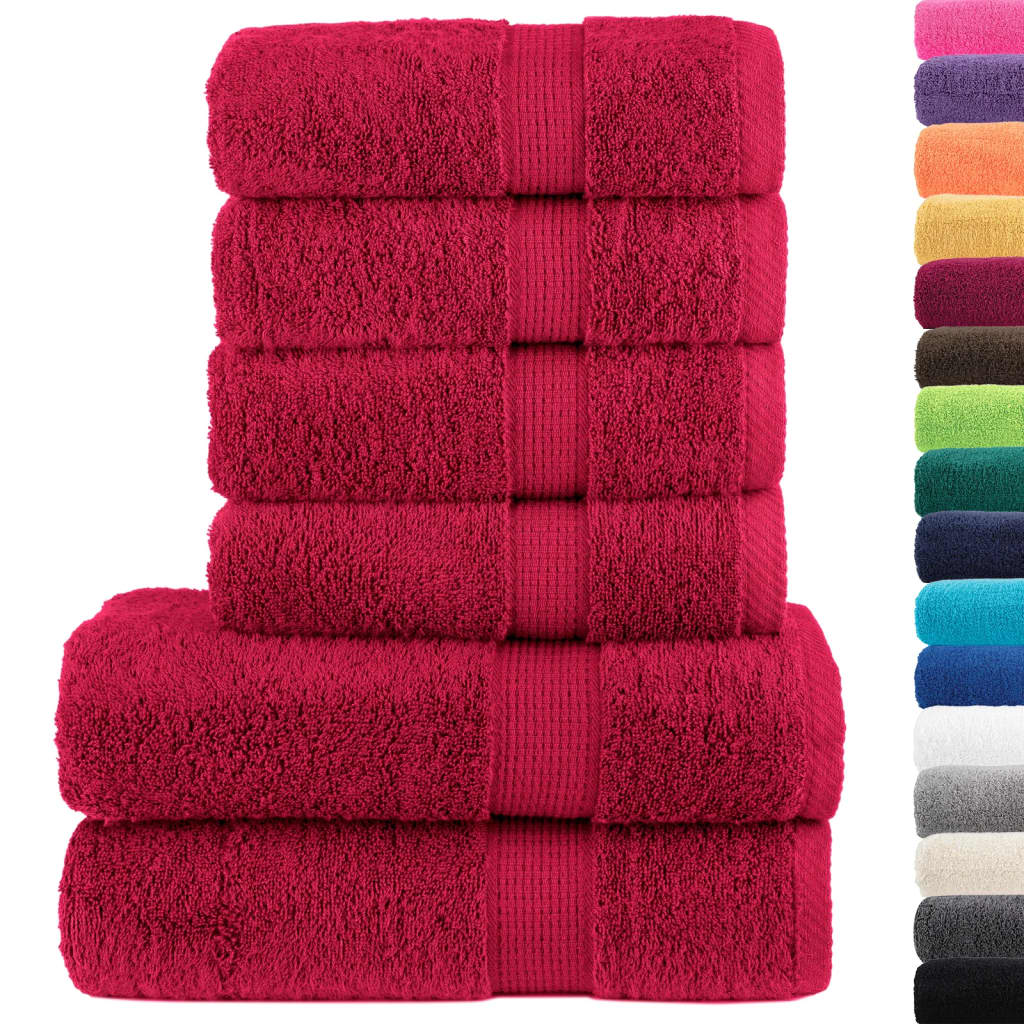 VidaXL ensemble de serviettes 6 pièces solund 600 g m² rouge