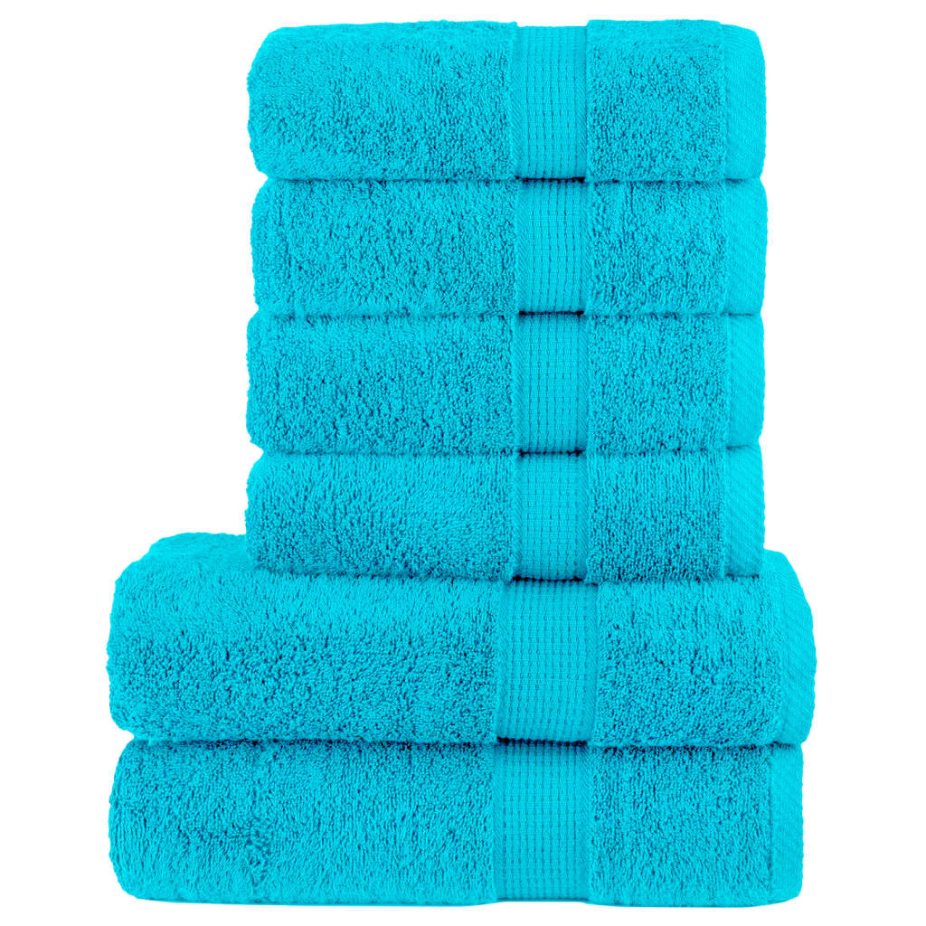 VidaXL Ensemble de serviettes 6 pièces SOLUND 600 g m² turquoise