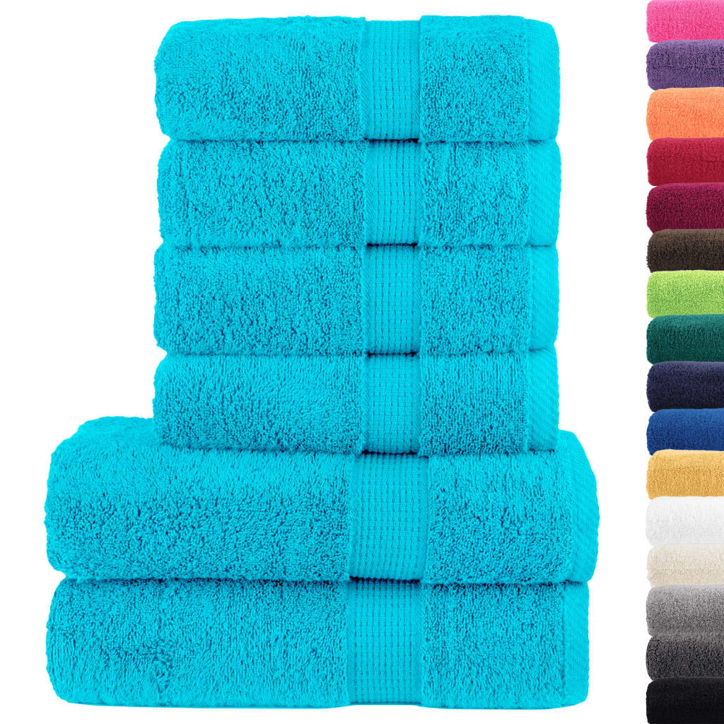 VidaXL Ensemble de serviettes 6 pièces SOLUND 600 g m² turquoise
