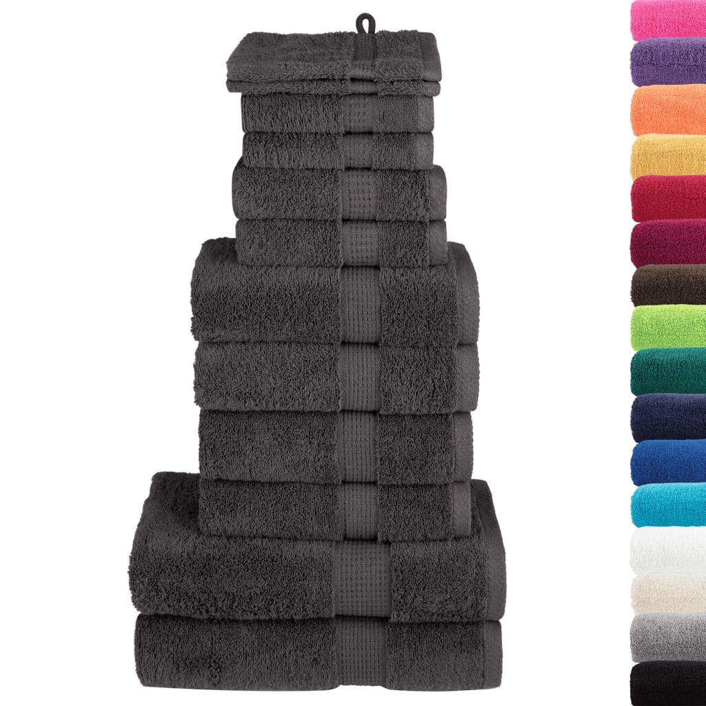 Vidaxl ensemble de serviettes 12 pièces solund 600 g m² anthracite