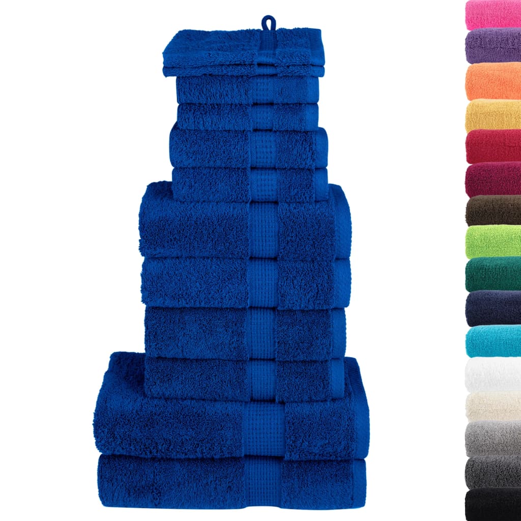 VidaXL Ensemble de serviettes 12 pièces SOLUND 600 g m² bleu