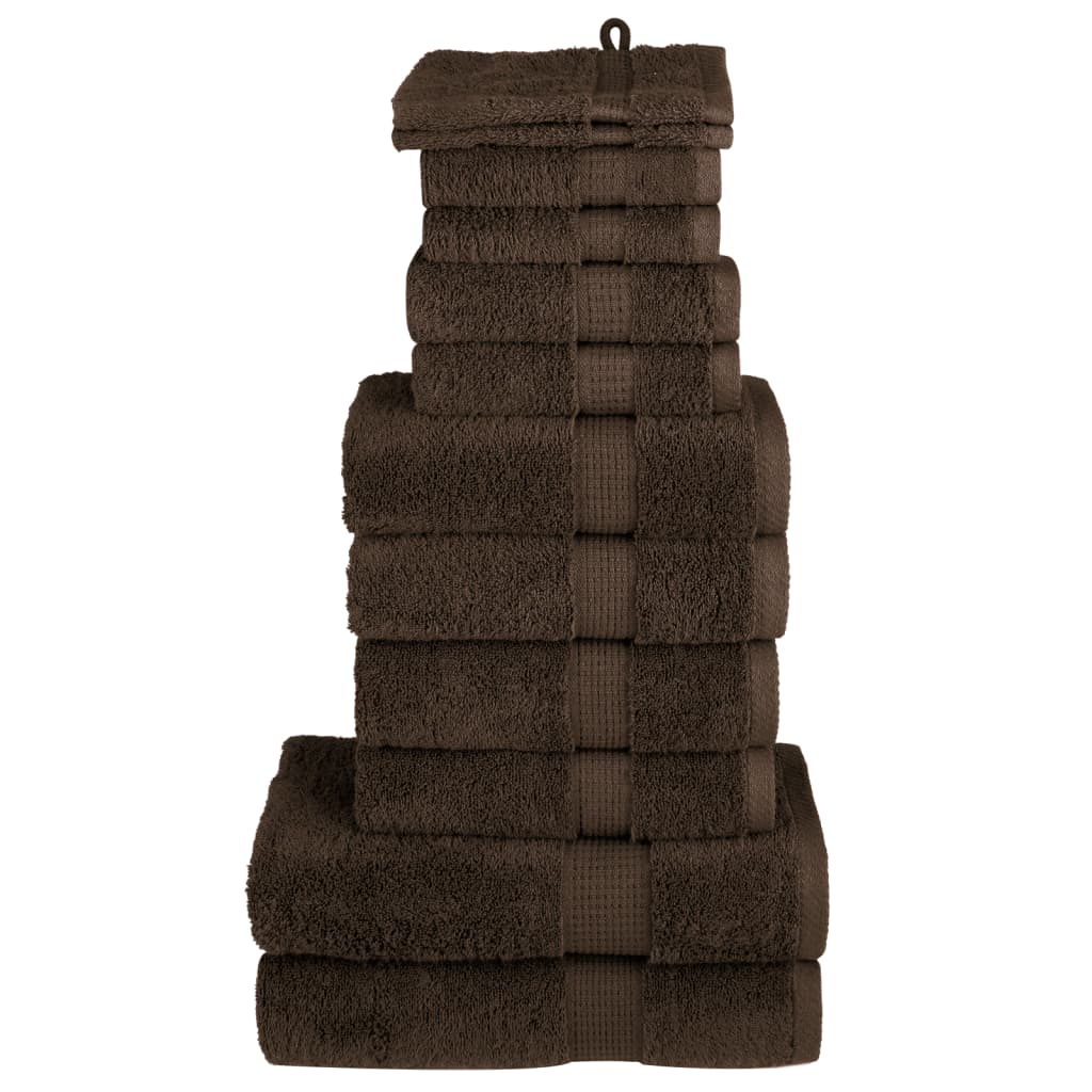 VidaXL Ensemble de serviettes 12 pièces SOLUND 600 g m² marron