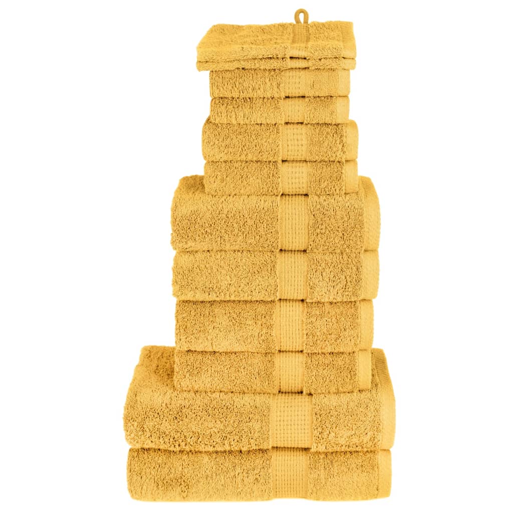 VidaXL Ensemble de serviettes 12 pièces SOLUND 600 g m² couleur or