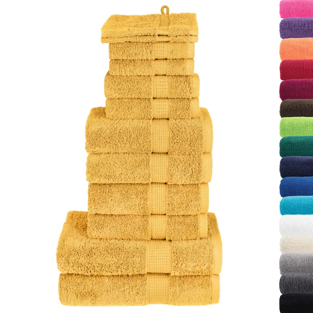 VidaXL Ensemble de serviettes 12 pièces SOLUND 600 g m² couleur or
