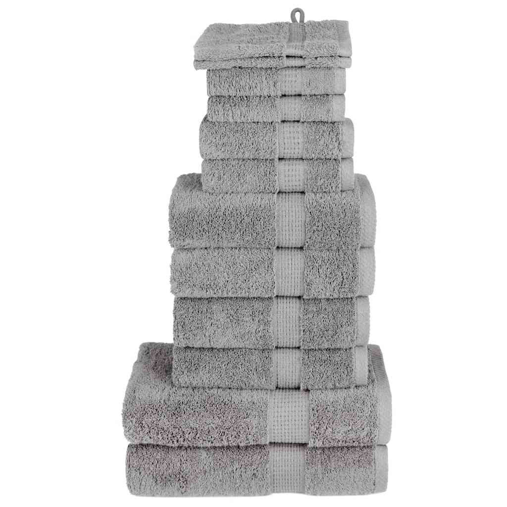 VidaXL Ensemble de serviettes 12 pièces SOLUND 600 g m² gris