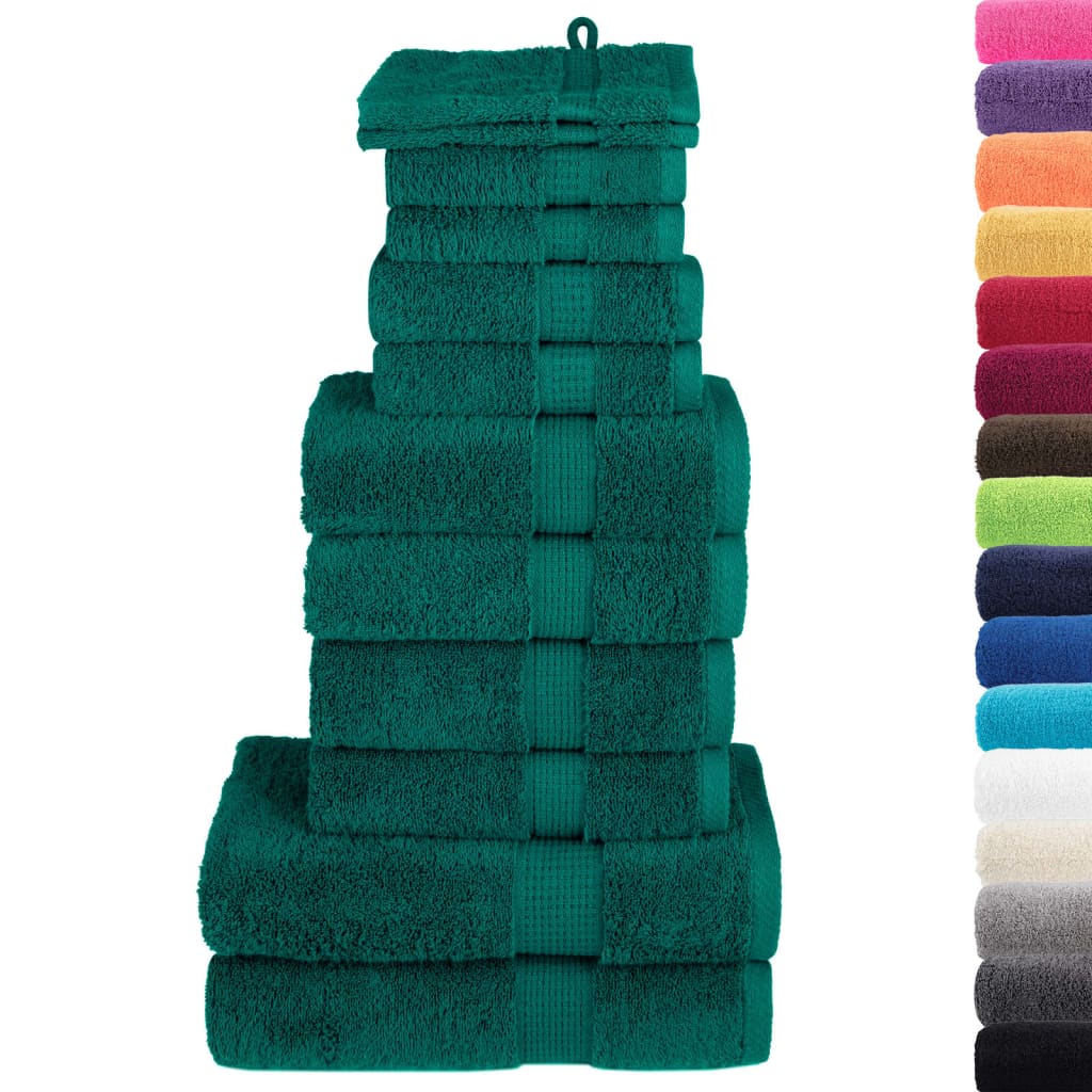 VidaXL Ensemble de serviettes 12 pièces SOLUND 600 g m² vert