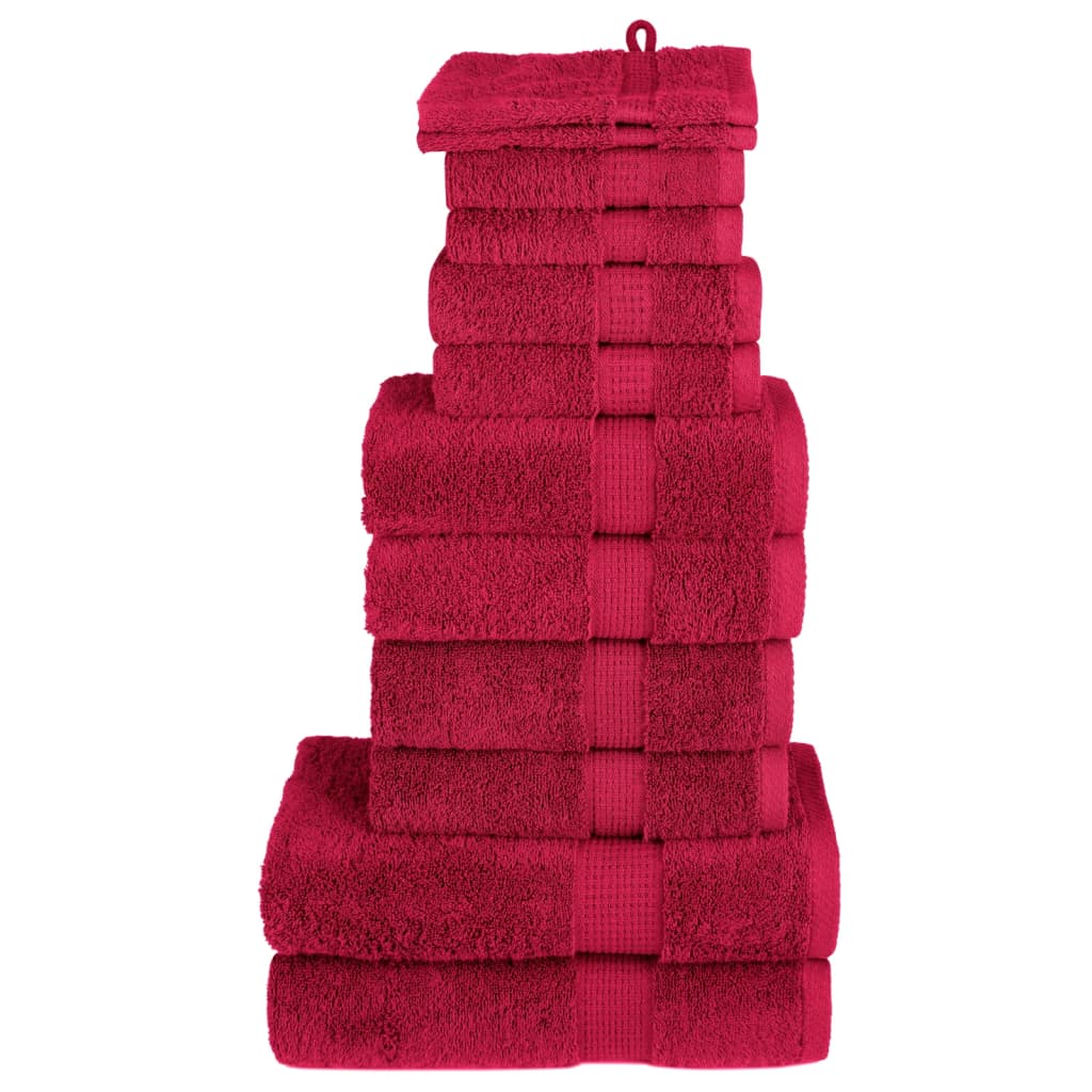 VidaXL ensemble de serviettes 12 pièces solund 600 g m² rouge