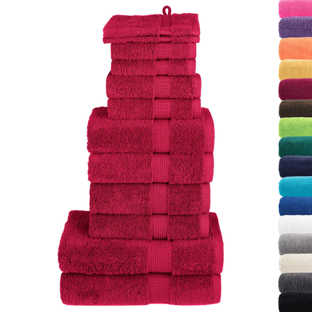 VidaXL ensemble de serviettes 12 pièces solund 600 g m² rouge