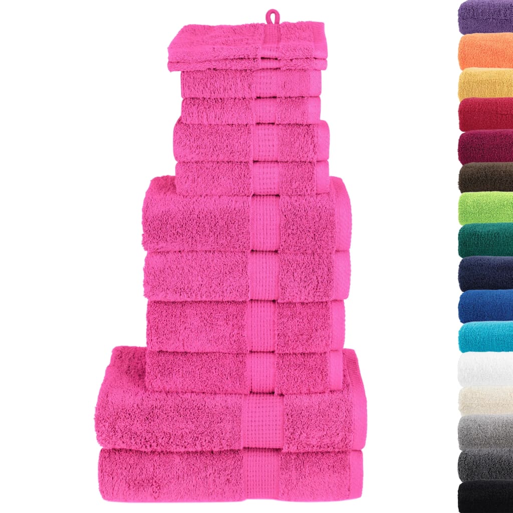 VidaXL Ensemble de serviettes 12 pièces SOLUND 600 g m² rose