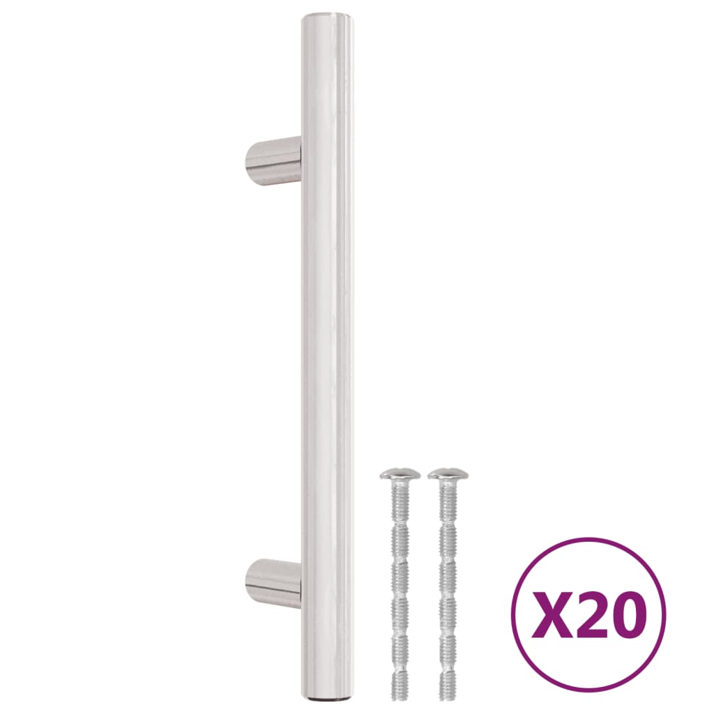VidaXL Poignées 20 pcs 96 mm acier inoxydable couleur argent