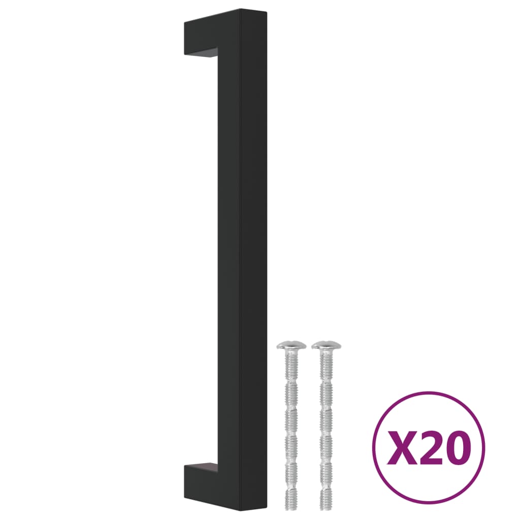 VidaXL Poignées 20 pcs 160 mm acier inoxydable noir