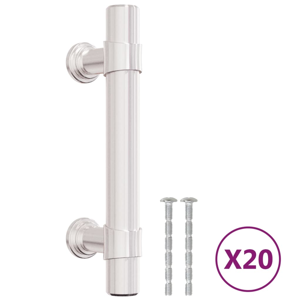 VidaXL Poignées 20 pcs 64 mm acier inoxydable couleur argent