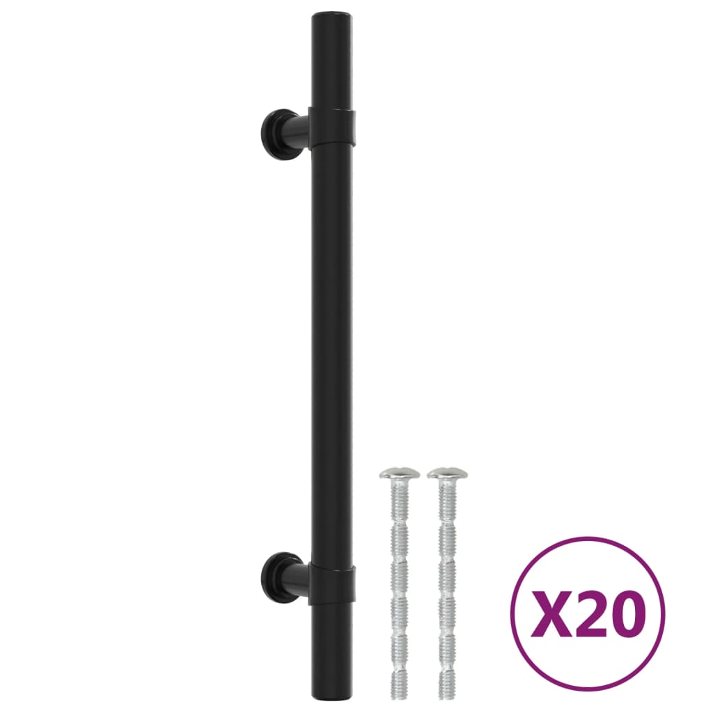 VidaXL Poignées 20 pcs 128 mm acier inoxydable noir