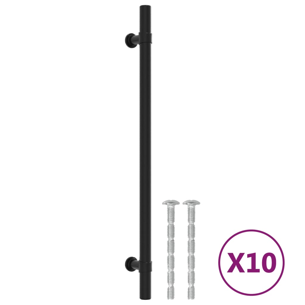 VidaXL Poignées 10 pcs 224 mm acier inoxydable noir