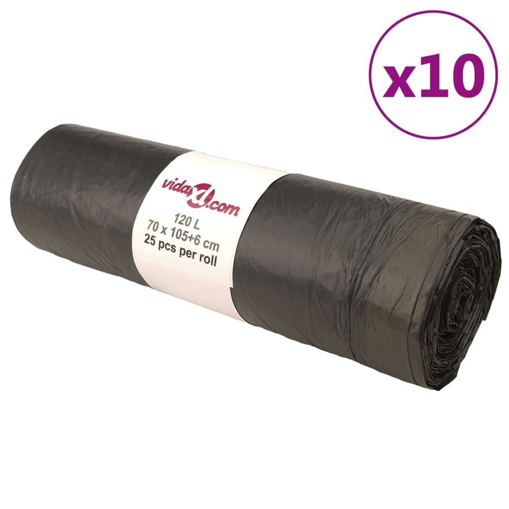 Vidaxx sacs poubelles avec cordons 250 pcs 120 l noir