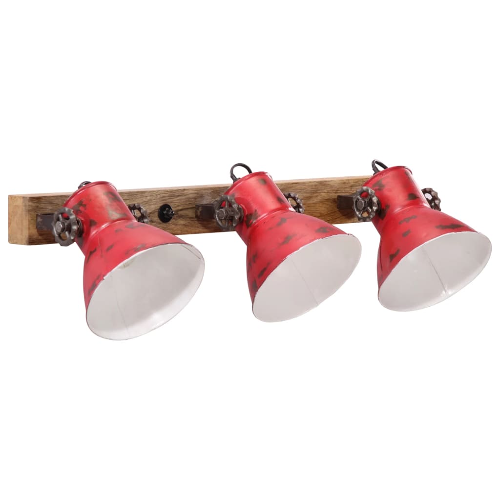 Vidaxxl applique 25 w e27 65x25 cm rouge patiné