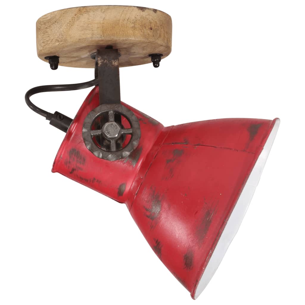 Vidaxxl applique 25 w e27 11,5x11,5x25 cm rouge patiné