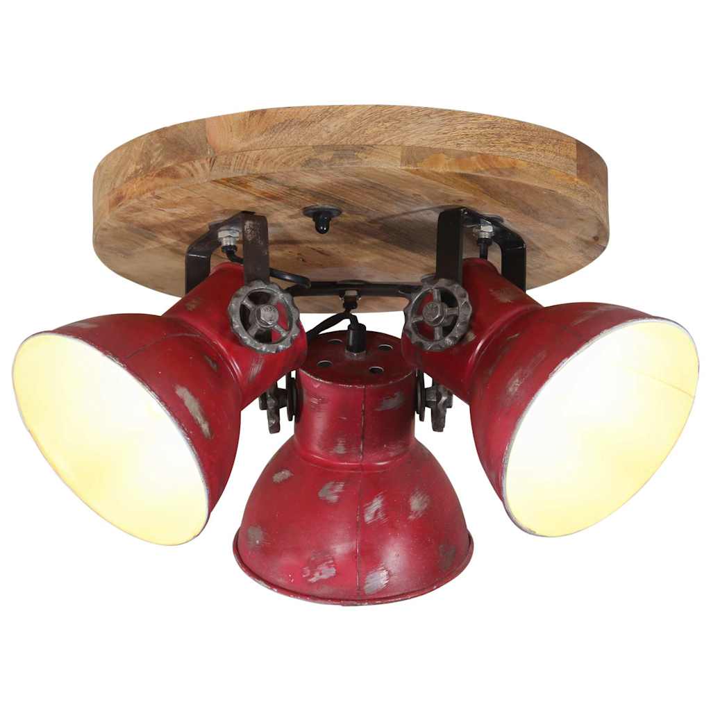 VidaXL Plafonnier 25 W E27 35x35x25 cm rouge patiné