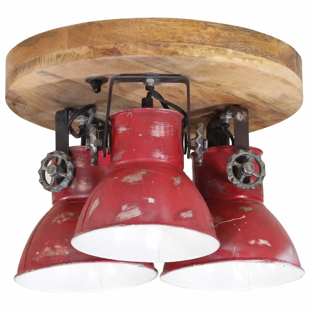 VidaXL Plafonnier 25 W E27 35x35x25 cm rouge patiné