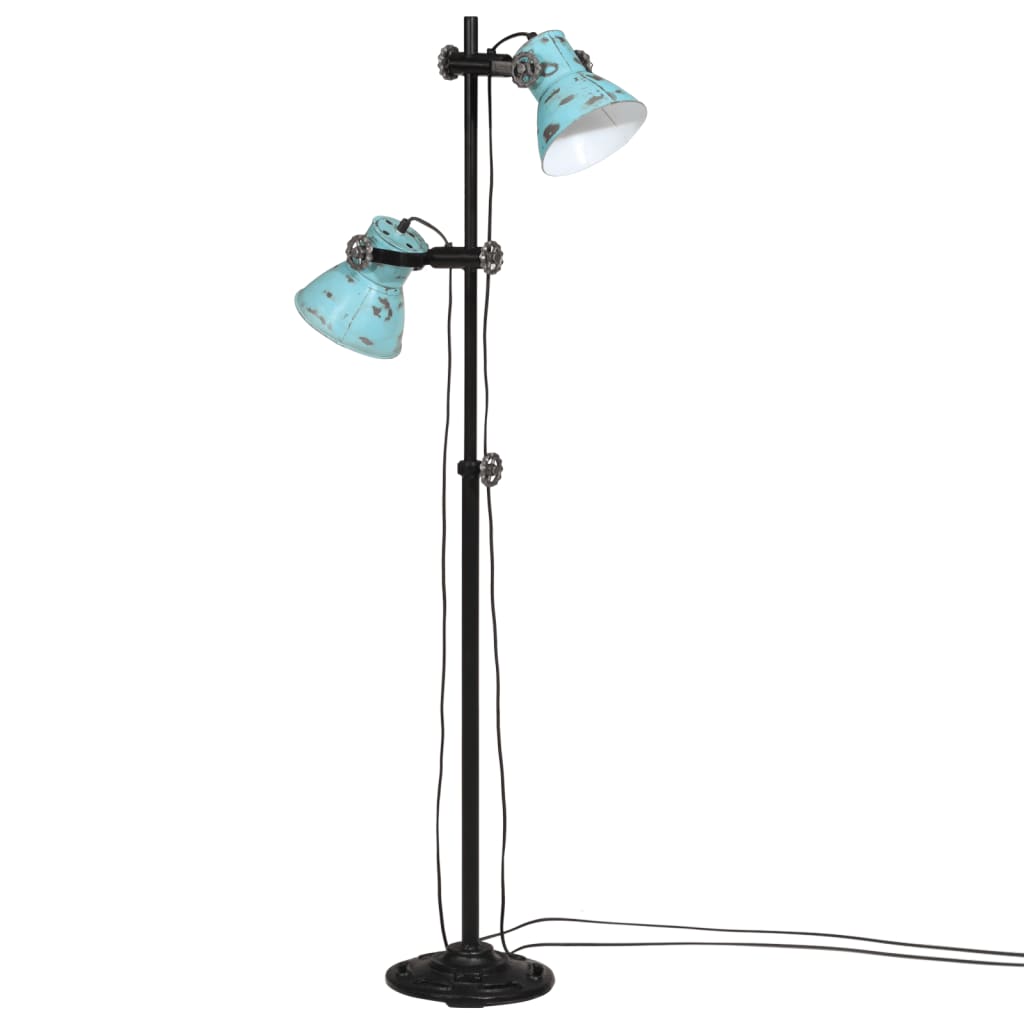 Vidaxxl lampadaire 25 w e27 25x25x90 140 cm bleu patiné