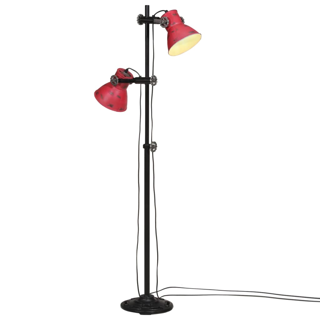 Vidaxxl lampadaire 25 w e27 25x25x90 140 cm rouge patiné