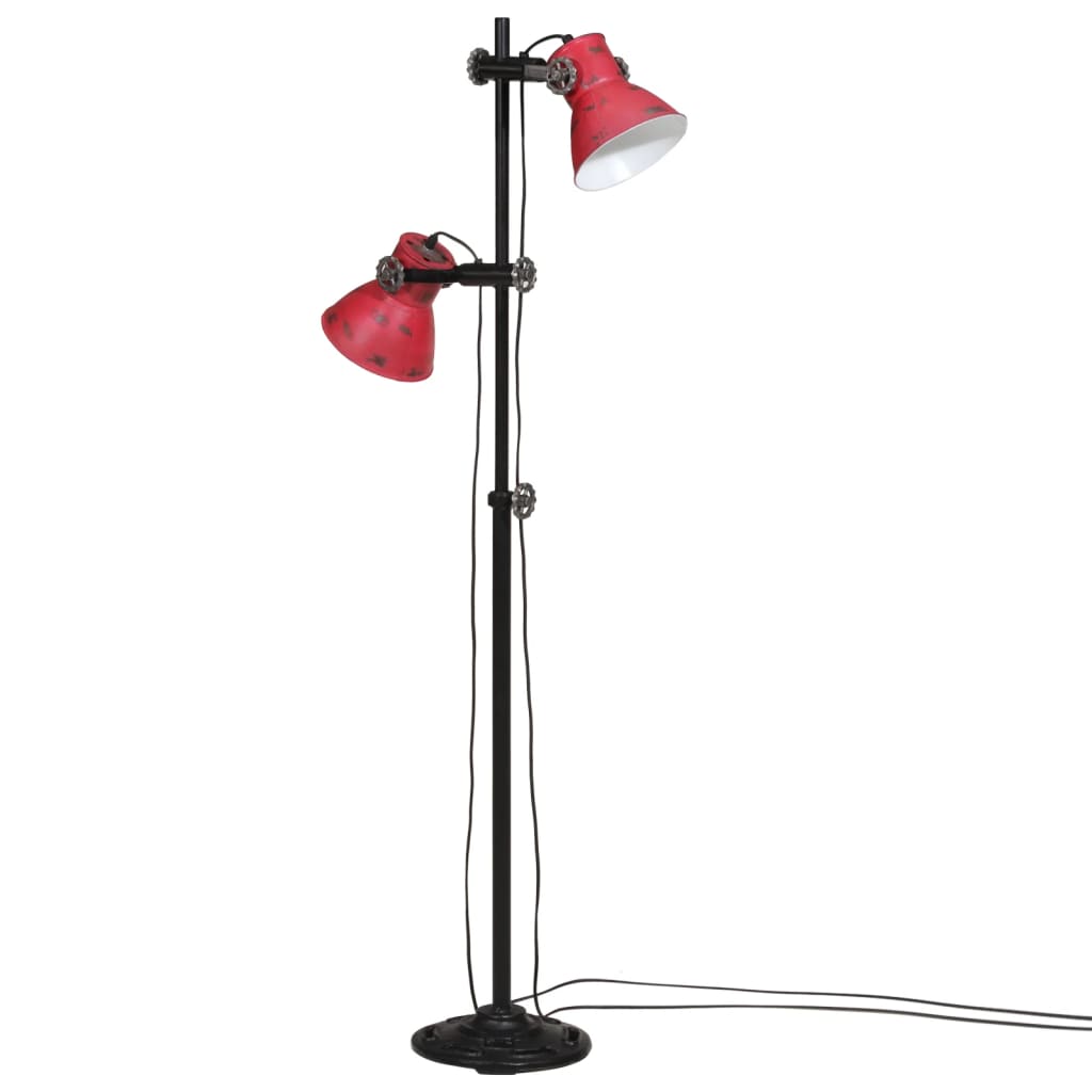 Vidaxxl lampadaire 25 w e27 25x25x90 140 cm rouge patiné