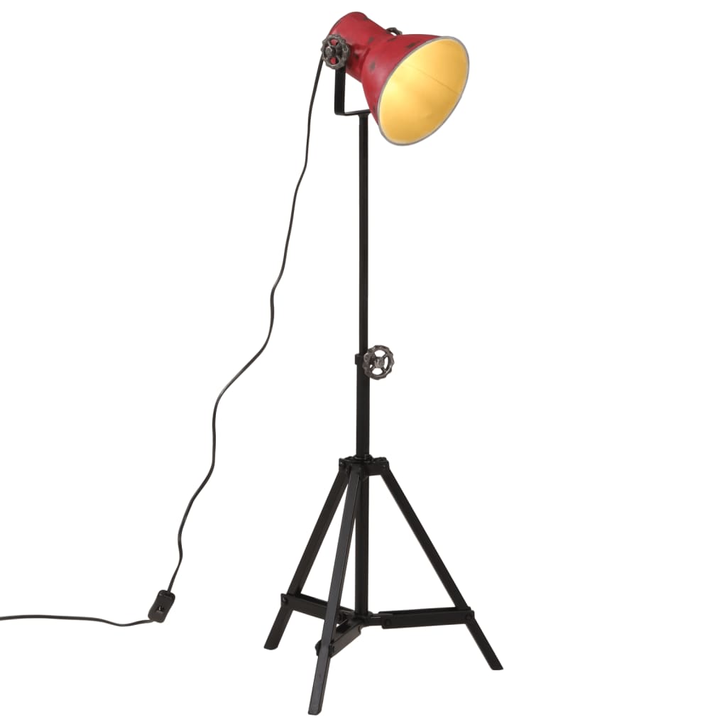 Vidaxxl lampadaire 25 w e27 35x35x65 95 cm rouge patiné