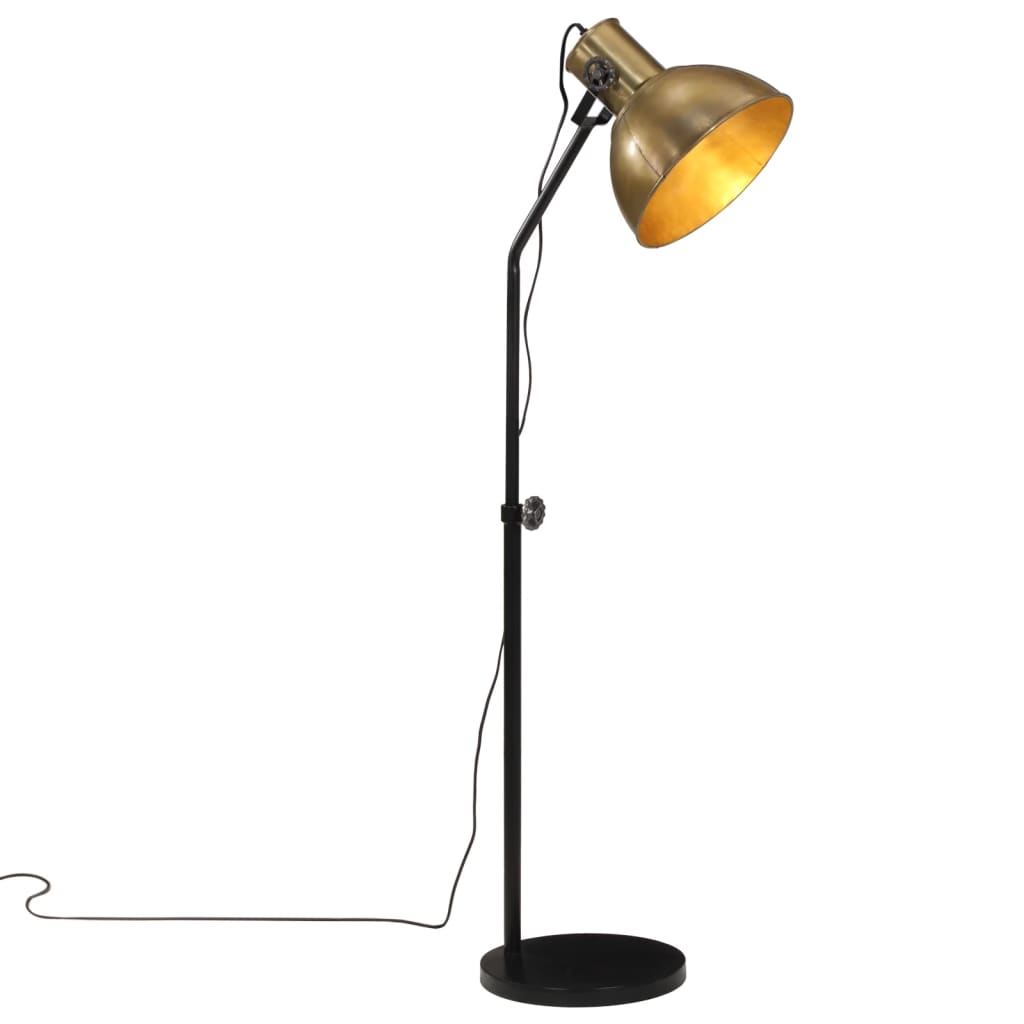 VidaXL Lampadaire 25 W E27 30x30x90-150 cm couleur laiton antique