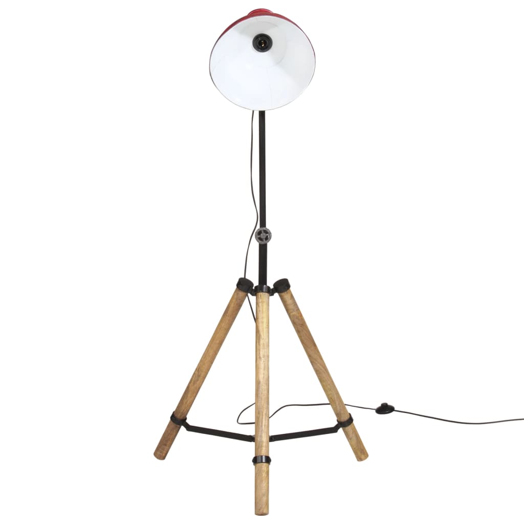 Vidaxxl lampadaire 25 w e27 75x75x90-150 cm rouge patiné