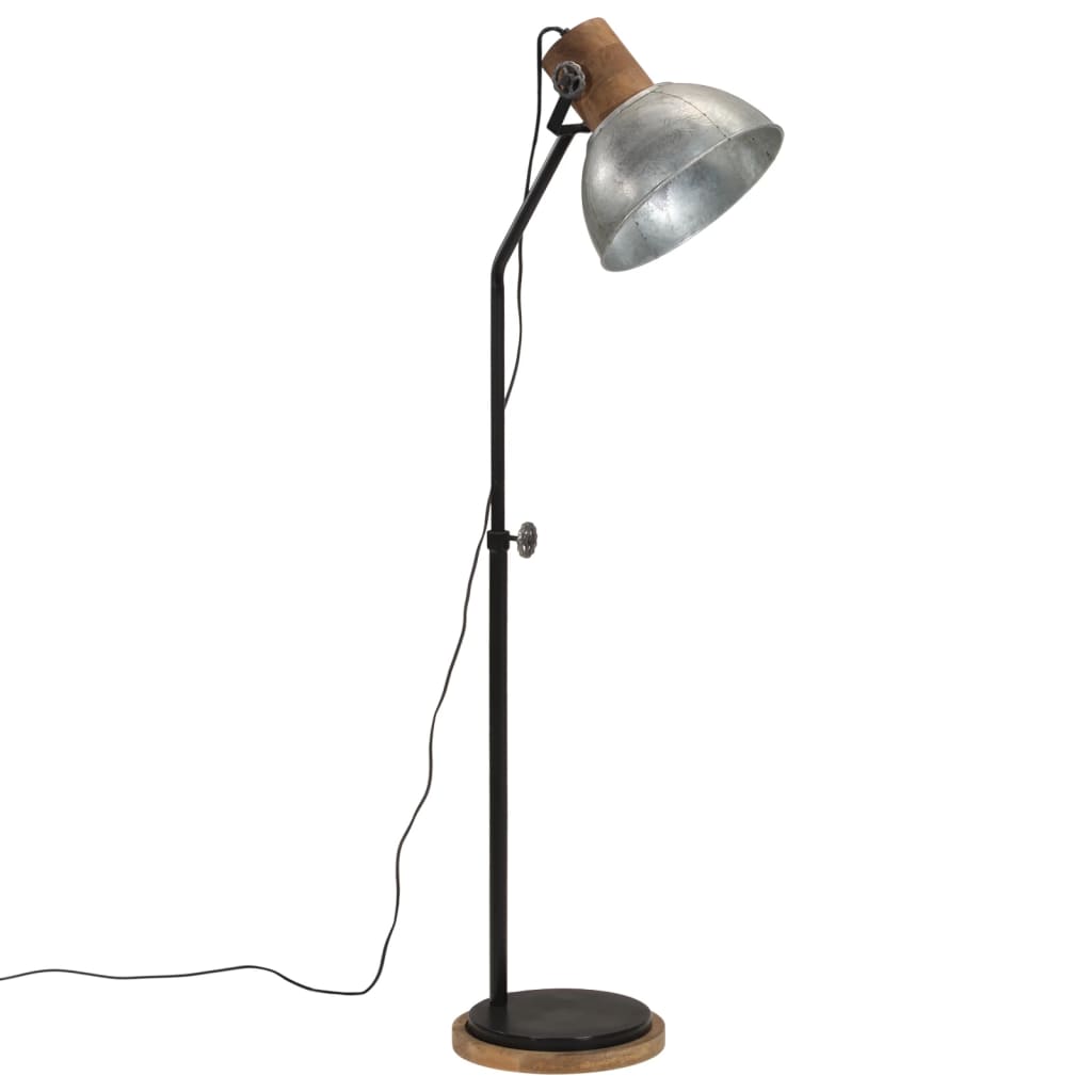 VidaXL Lampadaire 25 W E27 30x30x100-150 cm vintage argent