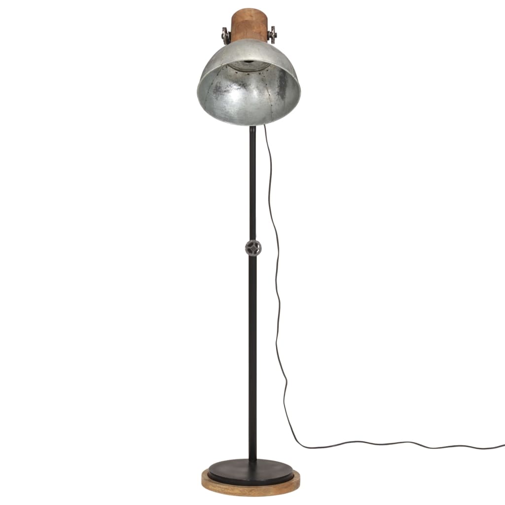 VidaXL Lampadaire 25 W E27 30x30x100-150 cm vintage argent
