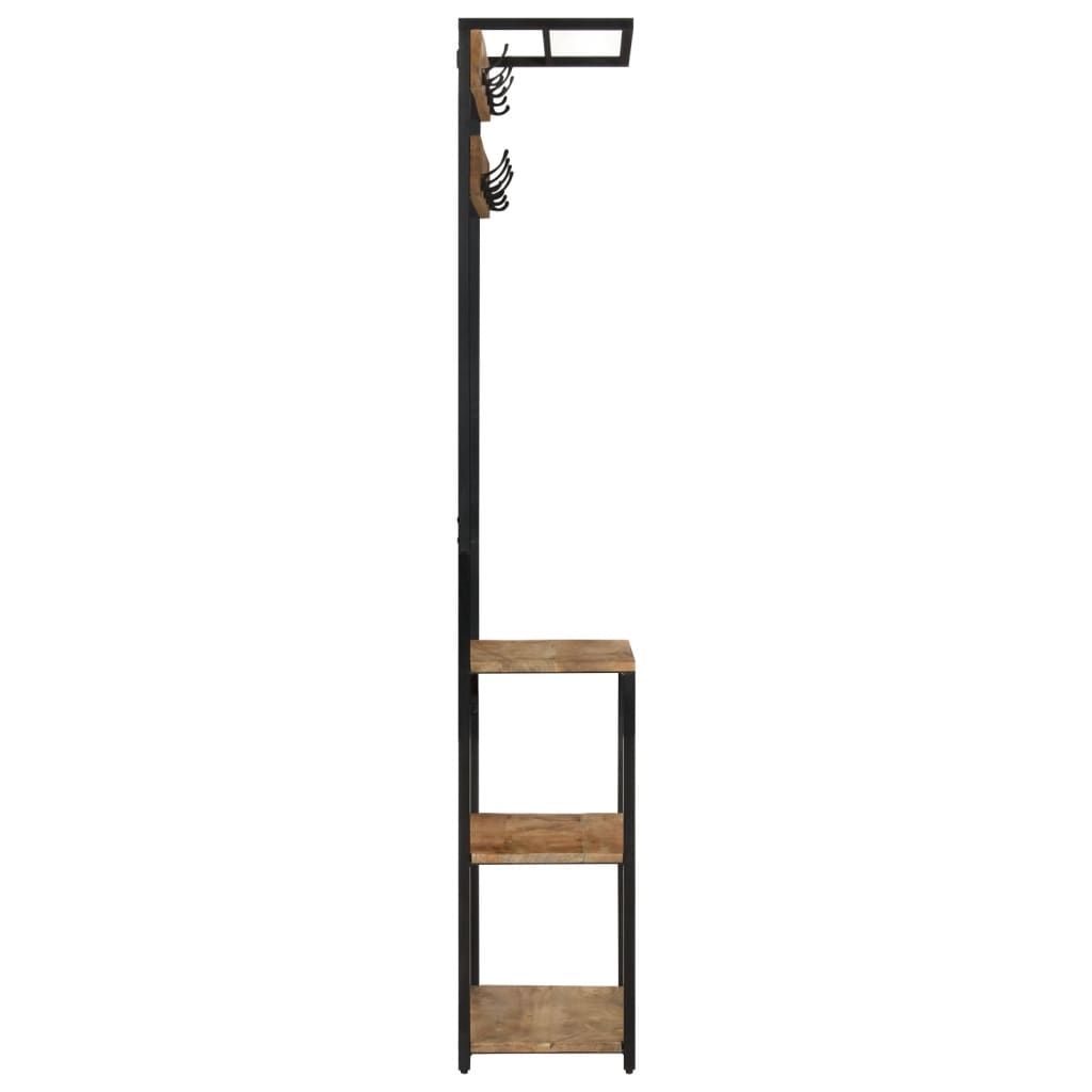 VidaXL portemanteau avec étagère à chaussures 68x30x182 cm bois de manguier brut massif