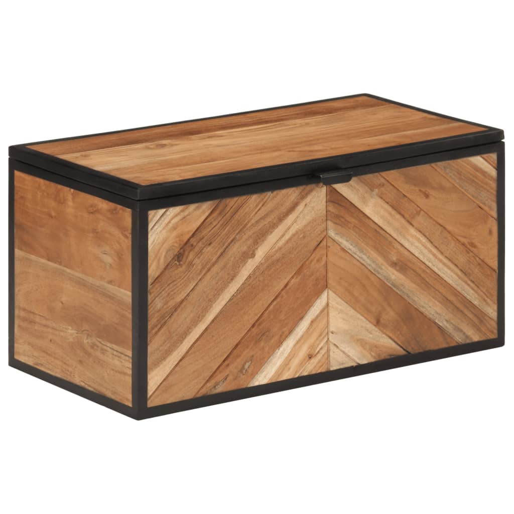 VidaXL Boîte de rangement 60x30x30 cm bois d'acacia massif et fer
