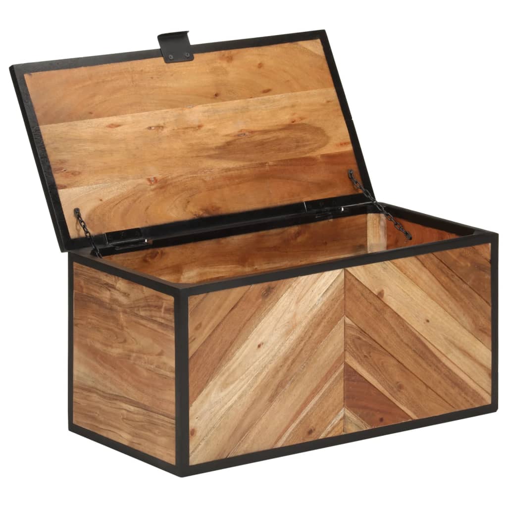 VidaXL Boîte de rangement 60x30x30 cm bois d'acacia massif et fer