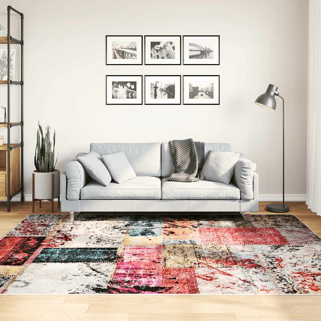 Vidaxx tapis lavable antidérapant 150x230 cm patchwork multicolore