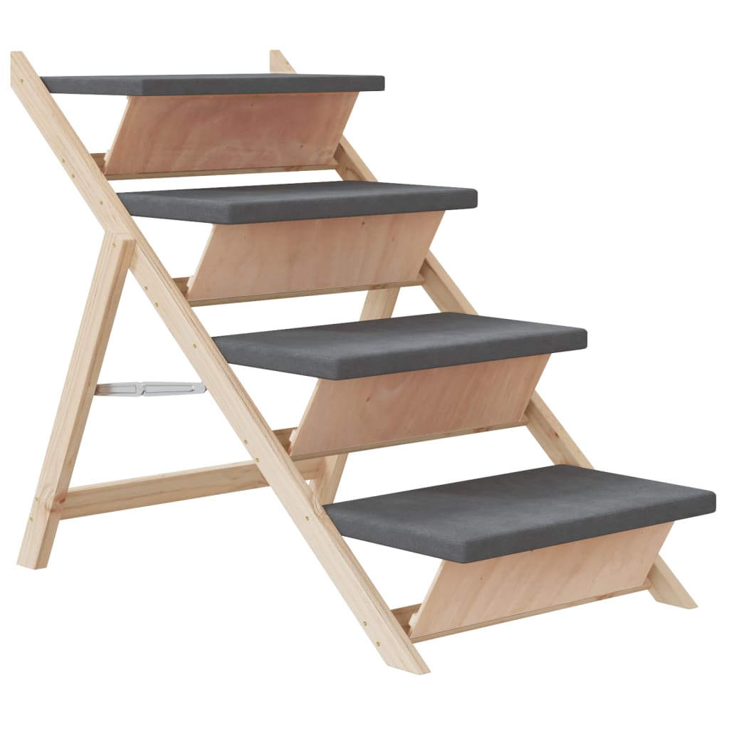 Vidaxl Dog Staircase 105x47 cm Gris de pin massif