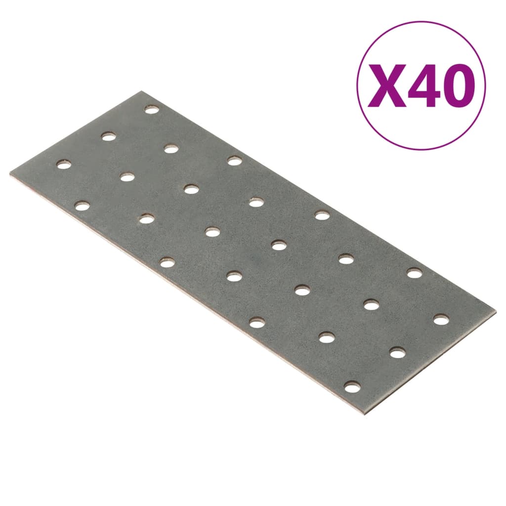 VidaXL Feuilles perforées 40 pcs 2 mm 160x60 mm acier galvanisé