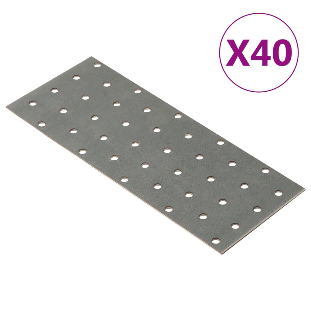VidaXL Feuilles perforées 40 pcs 2 mm 200x80 mm acier galvanisé