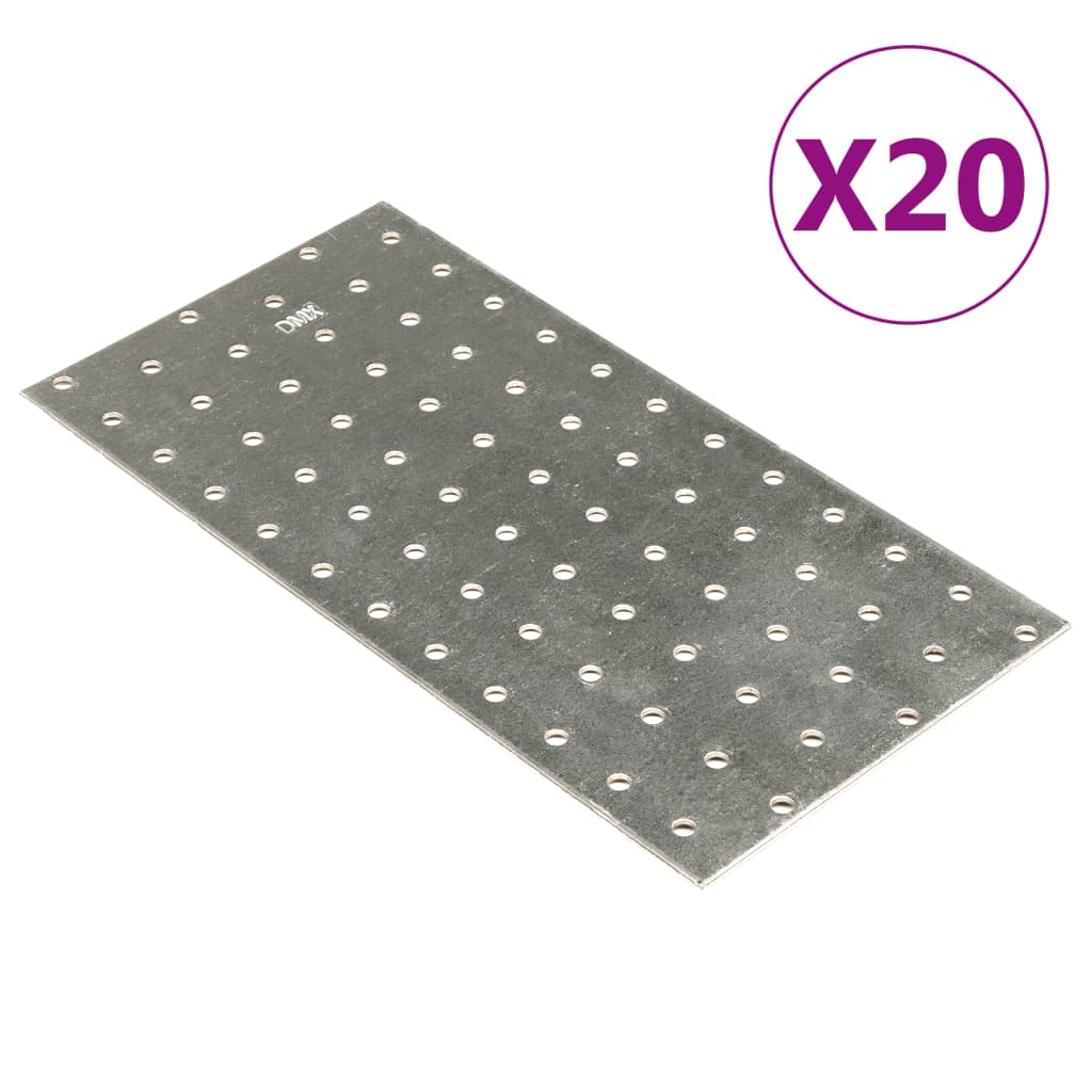 VidaXL Feuilles perforées 20 pcs 2 mm 240x120 mm acier galvanisé