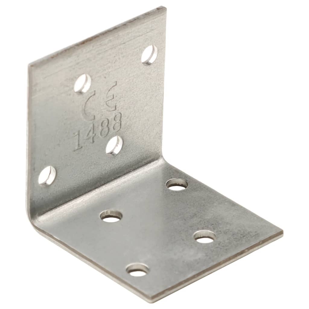 VidaXL Supports d'angle 100 pièces 2 mm 40x40x40 mm en acier galvanisé